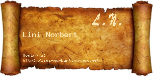 Lini Norbert névjegykártya